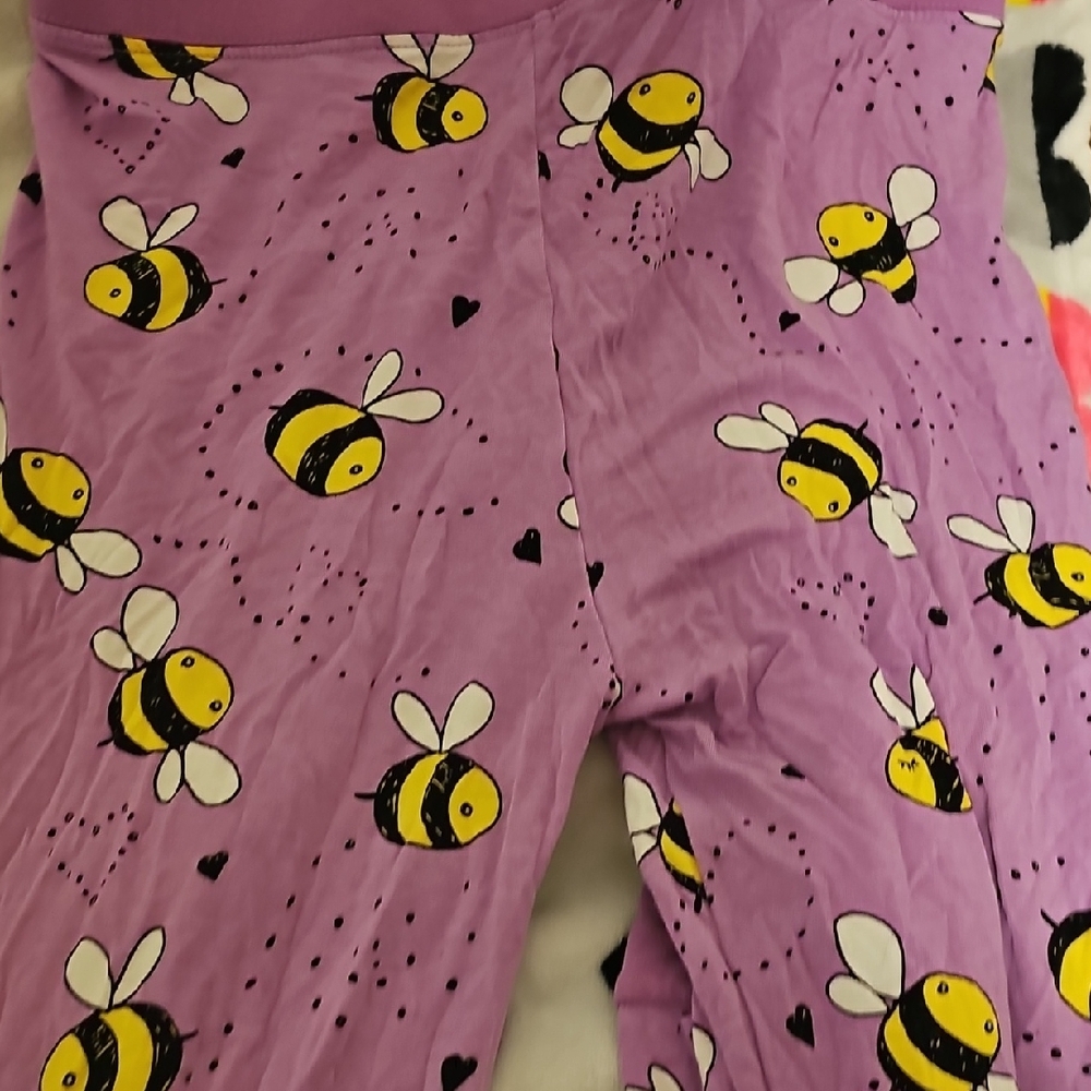 Purple Bee Print Kids Pajamas